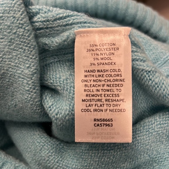 Treasure Bond Women Sweater L Blue Pullover Long Sleeve Crew Neck Vented Sides - Picture 8 of 9